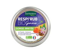 Santarome Bio - Respir'Rub Gommes Bio - Gorges irritées - Propolis - 45 gommes à mâcher - France