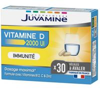 Parapharmacie > Compléments alimentaires > Compléments Alimentaires Vitalité et Défenses immunitaires > Vitamines D Juvamine Vitamine D 2000 UI Gélules x 30