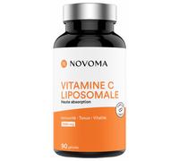 NOVOMA Vitamine C liposomale 1000mg, Assimilation Maximale, 90 gélules végétales, 100% Vitamin Quali®-C, Système Immunitaire & Énergie Naturelle, Cure de 1 mois, Fabriqué en France