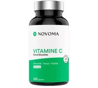 NOVOMA Vitamine C 1000mg Quali®-C, 120 gélules, Dosage Puissant & Ultra Pur, Système Immunitaire & Réduction de la Fatigue, Forme Naturelle Acide L-Ascorbique, Fabriqué en France