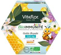 Parapharmacie > Compléments alimentaires > Compléments Alimentaires Vitalité et Défenses immunitaires > Vitamines enfants Vitaflor Gelée Royale Bio Junior 700 mg 14 Doses - Vitamines enfants - Pharmac