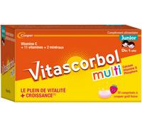 Parapharmacie > Compléments alimentaires > Compléments Alimentaires Vitalité et Défenses immunitaires Vitascorbol Multi Junior Fraise x 30 - Vitalité - Défenses immunitaires - Pharmacie en ligne LaSan