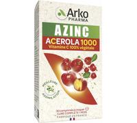 Parapharmacie > Compléments alimentaires > Compléments Alimentaires Vitalité et Défenses immunitaires > Vitamines C et acérola Arkopharma Azinc Acérola 1000 Comprimés à Croquer - Vitamines C et acérol