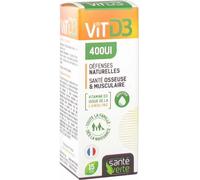 Parapharmacie > Compléments alimentaires > Compléments Alimentaires Vitalité et Défenses immunitaires > Vitamines D Santé Verte Vitamine D3 400 UI 15 ml - Vitamines D - Pharmacie en ligne LaSante.net