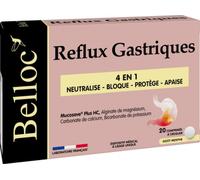 Belloc Reflux Gastriques - 4 en 1 - Neutralise Bloque Protège Apaise - Comprimés x20 - Dès 12 ans