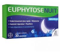 Parapharmacie > Compléments alimentaires > Sommeil - Stress Euphytose Nuit Sommeil Mélatonine et Passiflore x 30