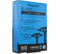 Parapharmacie > Compléments alimentaires > Sommeil - Stress S.I.D Nutrition PreventLife SommeilComplet Mélatonine 40 Comprimés - Sommeil - Stress - Pharmacie en ligne LaSante.net