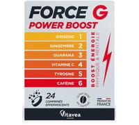 Force G Power Boost - Complément alimentaire énergie - Ginseng, Gingembre, Guarana, Caféine,Vitamine C & B2, Zinc - 8 actifs renforcés - 24 comprimés effervescents - Fabriqué en France - Vitavea