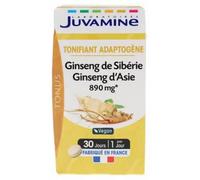 Parapharmacie > Compléments alimentaires > Vitalité - Défenses immunitaires Juvamine Ginseng de Sibérie Ginseng d'Asie Comprimés x 30
