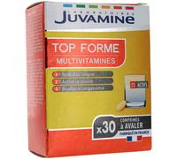 JUVAMINE Top forme, 12 Multivitamines & 10 Minéraux, Vitalité, Tonus, Aide à Réduire la Fatigue, Soutient l'Immunité, Programme de 1 Mois, 30 comprimés, Fabriqué en France