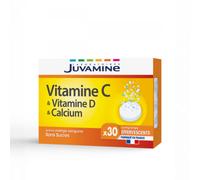 Juvamine Vitamine C Vitamine D Calcium Arôme Orange Sanguine Sans Sucres 30 Comprimés Effervescents
