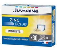 JUVAMINE - ZINC 100% AR* - Immunité - Zinc, Sélénium et Vitamine D3 - Contribue au Fonctionnement Normal du Système Immunitaire - 30 gélules - Fabriqué en France