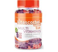 Vitascorbol Gommes Multivitamines Enfants Goût Raisin/Fraise 45 Pièces