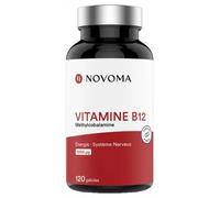 NOVOMA Vitamine B12 Vegan 1000 μg, Méthylcobalamine Pure, Absorption Maximale, Immunité & Anti-Fatigue, Cure de 4 mois, 120 Gélules, Fabriqué en France