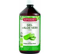 SUPERDIET - GEL D'ALOÉ VERA BIO-Digestion, Transit & Beauté - Pulpe fraîche, Récoltée à la main- Fabrication française- Bouteille de 1L