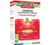 Parapharmacie > Compléments alimentaires > Vitalité - Défenses immunitaires Super Diet Ginseng Gelée Royale Acérola Bio 10 ml x 20 + 10 Offertes - Vitalité - Défenses immunitaires - Pharmacie en ligne