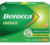 Parapharmacie > Compléments alimentaires > Vitalité - Défenses immunitaires > Tonus et fatigue Berocca Énergie Goût Orange Comprimés Effervescents x 45