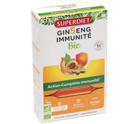 Parapharmacie > Compléments alimentaires > Vitalité - Défenses immunitaires > Tonus et fatigue Superdiet Ginseng Immunité Bio Ampoules x 20 - Tonus et fatigue - Pharmacie en ligne LaSante.net