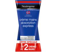Neutrogena - Crème Mains Absorption Express Formule Norvégienne (lot de 2 tubes de 75 ml) - Crème hydratante non grasse à absorption rapide - Crème pour les mains avec pénétration instantanée