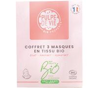 Parapharmacie en ligne > Beauté & Soins > Produits de Soins du Visage > Masques visage Pulpe de Vie Coffret 3 Masques en Tissu Bio Éclat Purifiant Hydratant Bio 3 Masques - Masques visage - Pharmacie