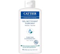 Cattier Gel nettoyant purifiant bio Menthe & Tea Tree Peaux grasses à imperfections 200 ml