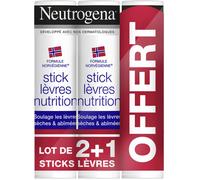 Parapharmacie > Beauté & Soins > Produits de Soins du Visage > Soins Lèvres Neutrogena Sticks Lèvres Lot de 2 + 1 OFFERT - Soins Lèvres - Pharmacie en ligne LaSante.net