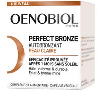 Oenobiol Autobronzant Peau Claire Perfect Bronze- Efficace dès Le 1er mois sans soleill - Concentration de 5 pigments 100% d'iorigine végétale - Complément Alimentaire 30 Capsules - Programme 1 Mois