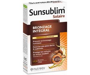 Parapharmacie en ligne > Beauté & Soins > Produits solaires > Produit pour la préparation et l'entretien du bronzage Nutreov Sunsublim Bronzage Intégral Peau Normale Capsules x 30