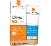 Parapharmacie en ligne > Beauté & Soins > Produits solaires > Produits de protection solaire La Roche-Posay Anthelios UVMune 400 SPF50+ Crème Hydratante 50 ml + Lait Après-Soleil 75 ml Offert - Protec