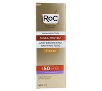RoC - Soleil-Protect Fluide Anti-Taches Brunes Teinté Unificateur SPF 50 - Hydratant pour le Visage - Filtres Anti-UVA et Anti-UVB - Vitamine C - 50 ml