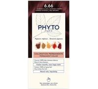 Phyto Coloration permanente Gel sans ammoniaque 6.66 Brun Cerise Clair Intense, 4 unités