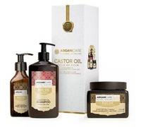 Coffret Trio Capillaire - ARGANICARE - Shampoing 400mL - Masque 500mL - Sérum 100mL - Huile de Ricin