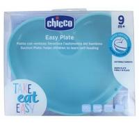 Chicco Assiette Easy Menu Cœur en silicone avec ventouse Bleu +9m 1 unité