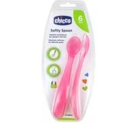 Parapharmacie en ligne > Bébé & Maman > Accessoires bébé Chicco Softly Spoon Cuilleres Souples 6 Mois et + x 2 Rose