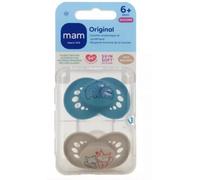 MAM Sucette Original Silicone 6+ mois Nature – Lot de 2