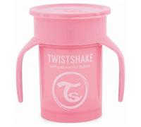 Twistshake Tasse d'apprentissage 360° 230 ml – avec poignées, anti-déversement, Sans BPA – Rose