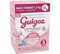 GUIGOZ CROISSANCE 3 OPTIPRO - DÈS 12 MOIS - Lait de croissance en poudre de 12 mois à 3 ans - BAG IN BOX (2 sachets de 600g)