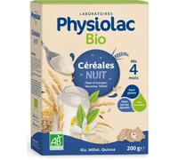 Parapharmacie en ligne > Bébé & Maman > Alimentation bébé > Repas bébé > Céréales bébé Physiolac Bio Céréales Nuit Dès 4 Mois 200 g - Céréales bébé - Pharmacie en ligne LaSante.net