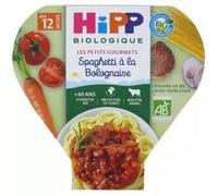 Parapharmacie en ligne > Bébé & Maman > Alimentation bébé > Repas bébé HiPP Les Petits Gourmets Spaghetti à la Bolognaise dès 12 Mois Bio 230 g