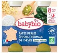 Parapharmacie en ligne > Bébé & Maman > Alimentation bébé > Repas pour bébé Babybio Bonne Nuit Pâtes Perles Épinard Fromage de Chevre 8 Mois et + Bio Pots 200 g x 2