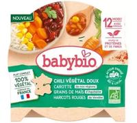 Parapharmacie en ligne > Bébé & Maman > Alimentation bébé > Repas pour bébé Babybio Chili Végétal Doux Carotte Grains de Maïs Haricots Rouges 12 Mois et + Bio 230 g