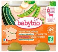 Babybio Petits pois panais courgette veau fermier Nouvelle-Aquitaine dès 6 mois 400 g