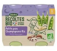 Parapharmacie en ligne > Bébé & Maman > Alimentation bébé > Repas bébé Blédina Les Récoltes Bio Petits Pois Champignons Riz des 8 mois Bio Pots x 2