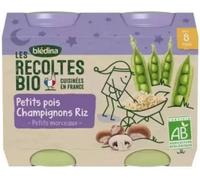 Parapharmacie en ligne > Bébé & Maman > Alimentation bébé > Repas pour bébé Blédina Les Récoltes Bio Petits Pois Champignons Riz des 8 mois Bio Pots x 2