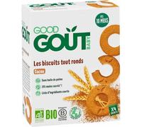 Parapharmacie en ligne > Bébé & Maman > Alimentation bébé > Repas pour bébé > Boudoirs pour bébé Good Goût Biscuits Tout Ronds Cacao Dès 10 Mois Bio Biscuits x 20