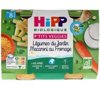 HIPP Biologique P'tits Veggies Légumes Du Jardin Macaroni Au Fromage Bébés +8 Mois 2x190g