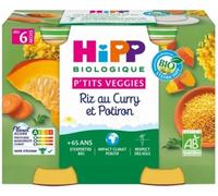 Parapharmacie en ligne > Bébé & Maman > Alimentation bébé > Repas pour bébé HiPP P tits Veggies Riz au Curry et Potiron dès 6 Mois Bio Pots x 2