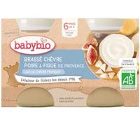Babybio Desserts Lactés Pot Brassé au Lait de Chèvre Poire Figue +6m Bio 2 x 130g