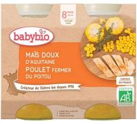 Babybio Petits pots Menu Légumes & Poulet fermier Bio dès 8 mois – 2 x 200 g