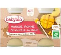 Babybio Petits pots pour bébé Mangue Pomme 4 mois et + Bio – 2 x 130 g